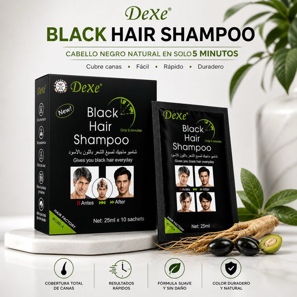 Shampoo Black Hair - Cubre Canas Y Recupera el Negro Natural en Minutos